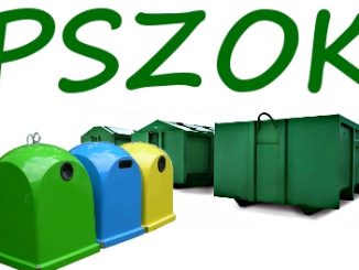 napis PSZOK i kontenery na odpady