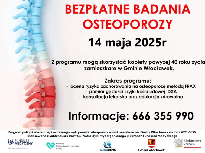 Przypominamy o bezpłatnych badaniach na osteoporozę