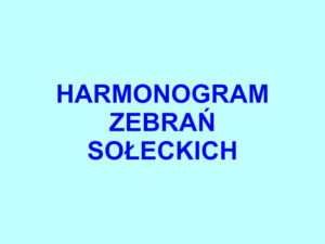 Harmonogram zebrań sołeckich w 2025 r.