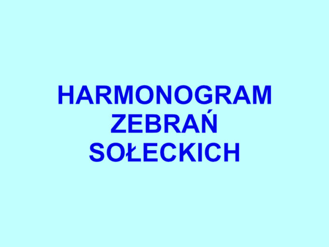 Harmonogram zebrań sołeckich w 2025 r.